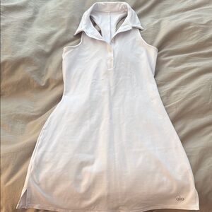 Alo White Sleeveless Polo Dress